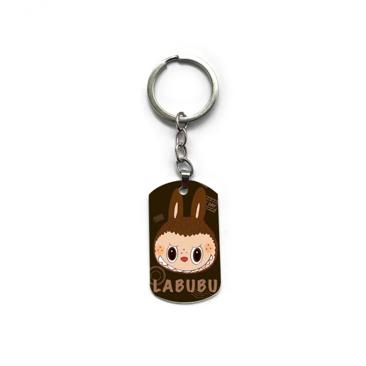 Labubu Anime double-sided full-color printed military brand ring keychain price for 5 pcs
