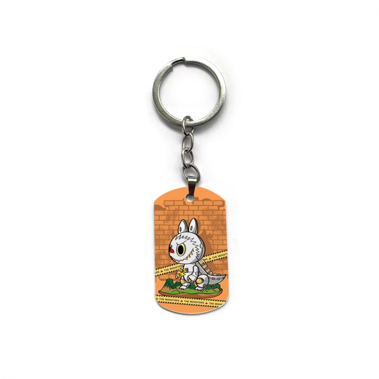 Labubu Anime double-sided full-color printed military brand ring keychain price for 5 pcs