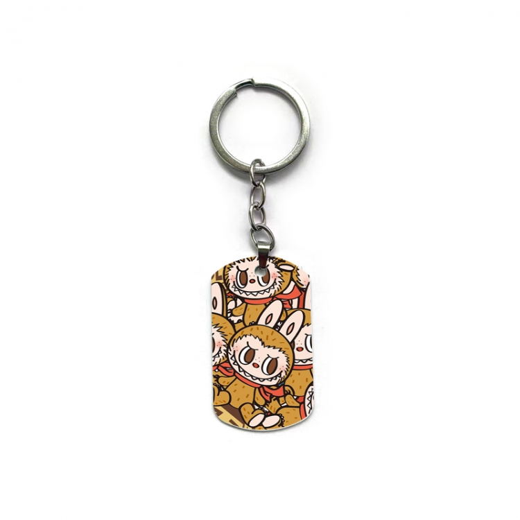 Labubu Anime double-sided full-color printed military brand ring keychain price for 5 pcs
