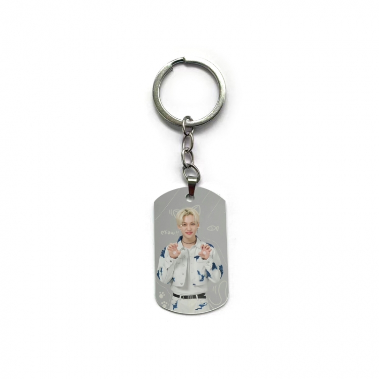 straykids Anime double-sided full-color printed military brand ring keychain price for 5 pcs