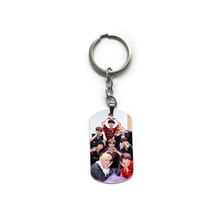 straykids Anime double-sided full-color printed military brand ring keychain price for 5 pcs