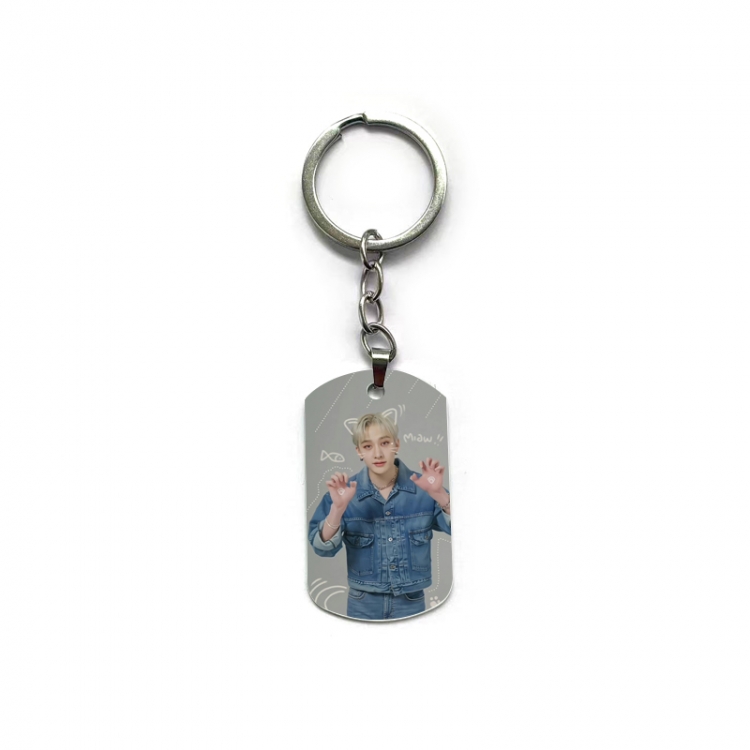 straykids Anime double-sided full-color printed military brand ring keychain price for 5 pcs
