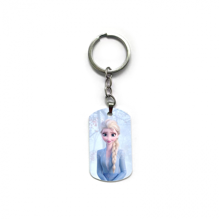Frozen Anime double-sided full-color printed military brand ring keychain price for 5 pcs