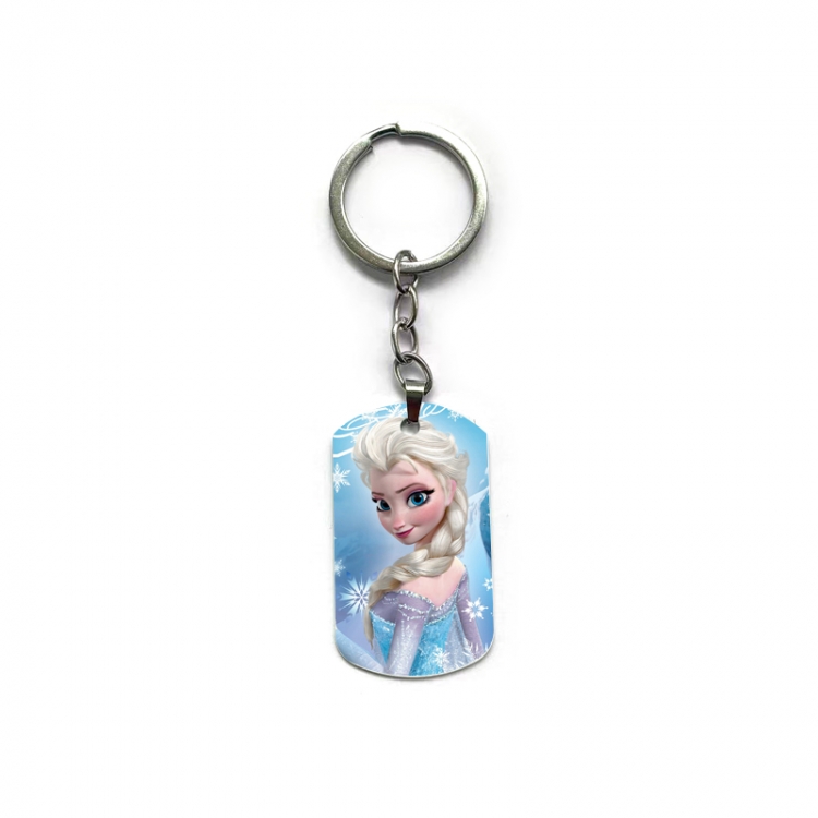 Frozen Anime double-sided full-color printed military brand ring keychain price for 5 pcs