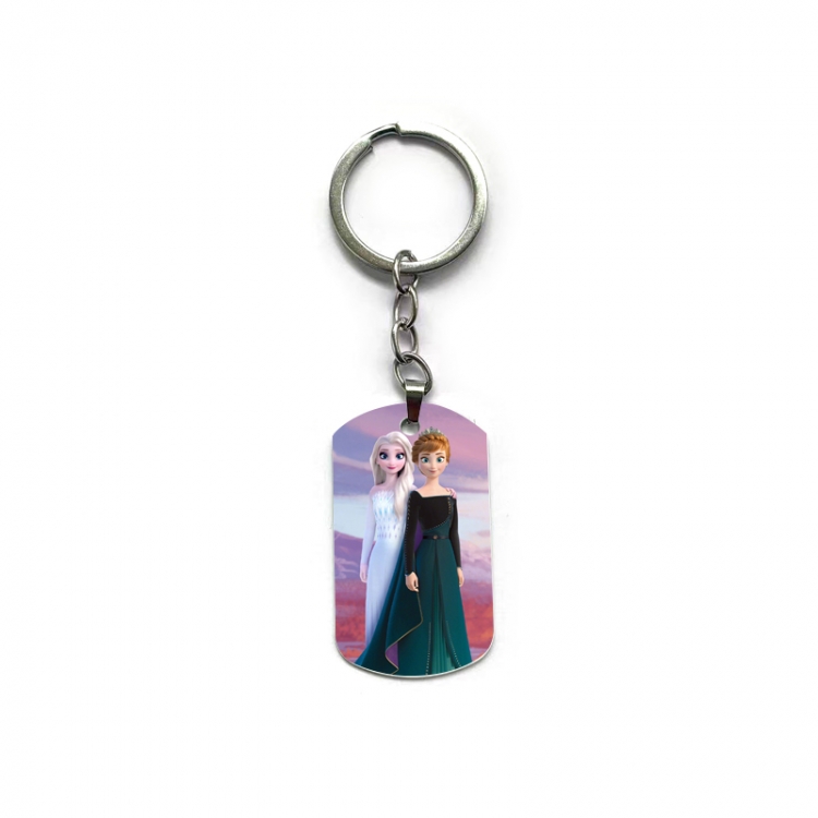Frozen Anime double-sided full-color printed military brand ring keychain price for 5 pcs