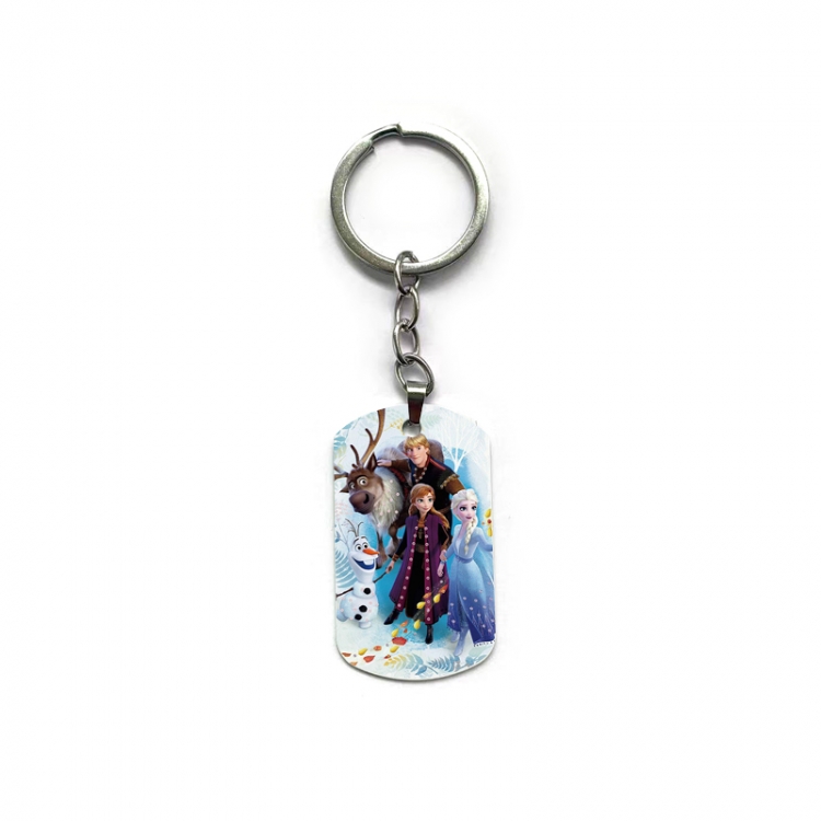 Frozen Anime double-sided full-color printed military brand ring keychain price for 5 pcs