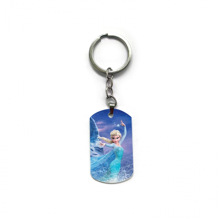 Frozen Anime double-sided full-color printed military brand ring keychain price for 5 pcs
