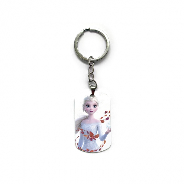 Frozen Anime double-sided full-color printed military brand ring keychain price for 5 pcs
