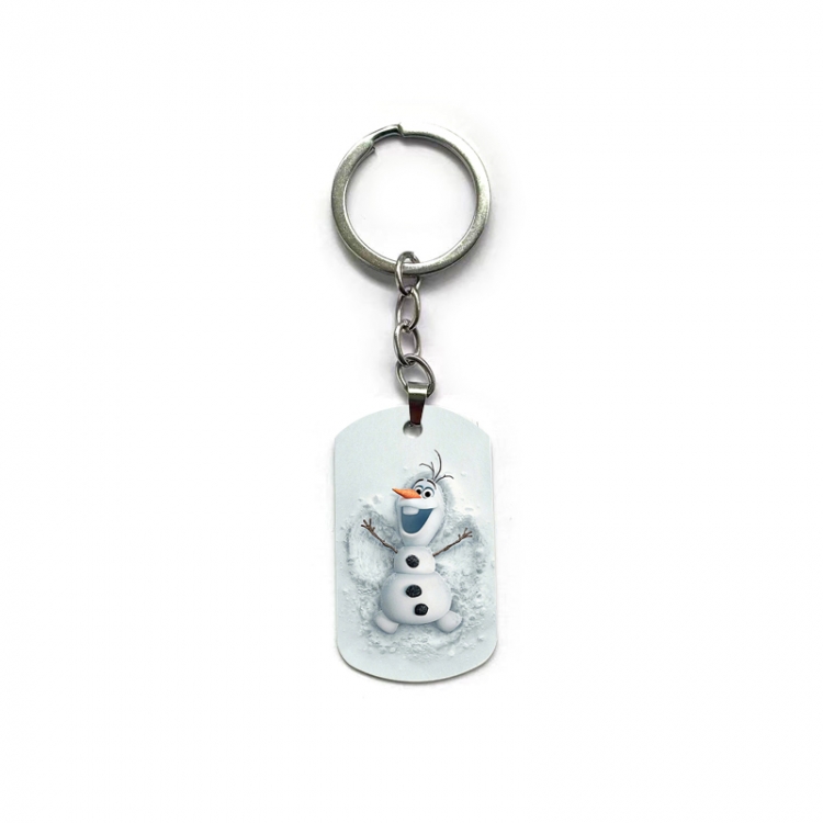 Frozen Anime double-sided full-color printed military brand ring keychain price for 5 pcs