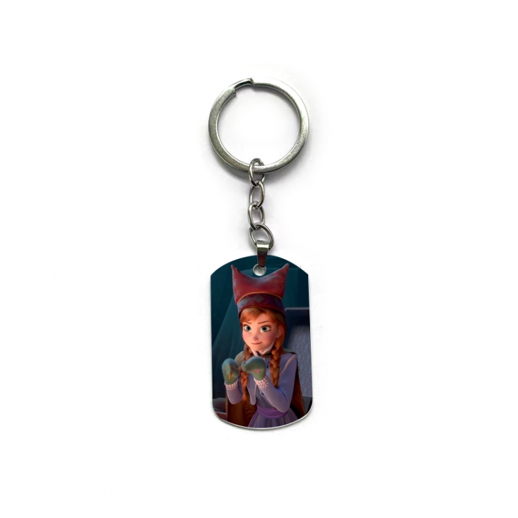 Frozen Anime double-sided full-color printed military brand ring keychain price for 5 pcs