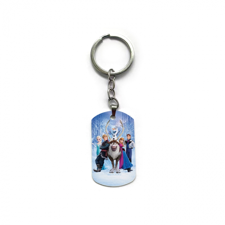 Frozen Anime double-sided full-color printed military brand ring keychain price for 5 pcs