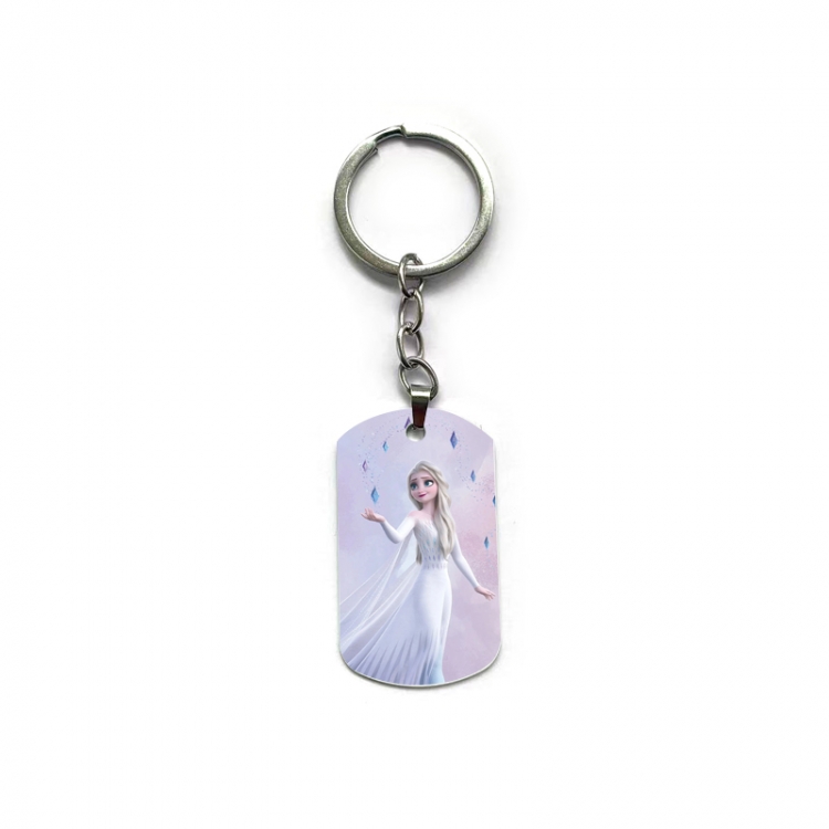 Frozen Anime double-sided full-color printed military brand ring keychain price for 5 pcs