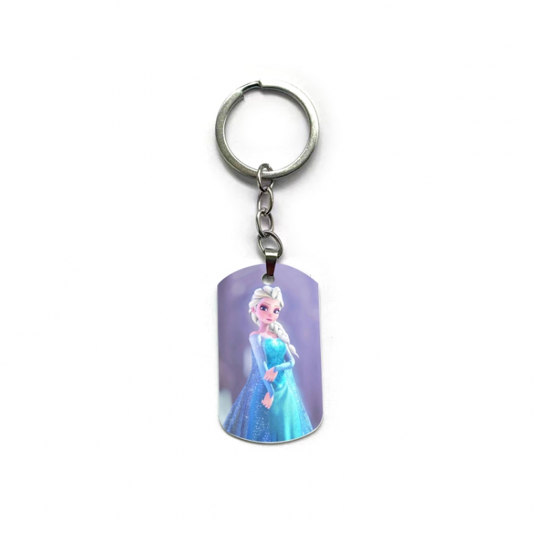 Frozen Anime double-sided full-color printed military brand ring keychain price for 5 pcs
