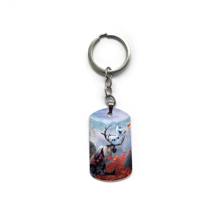 Frozen Anime double-sided full-color printed military brand ring keychain price for 5 pcs