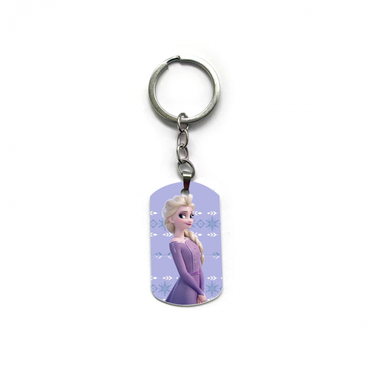 Frozen Anime double-sided full-color printed military brand ring keychain price for 5 pcs