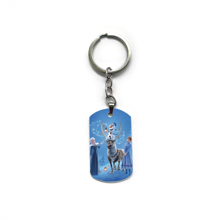 Frozen Anime double-sided full-color printed military brand ring keychain price for 5 pcs