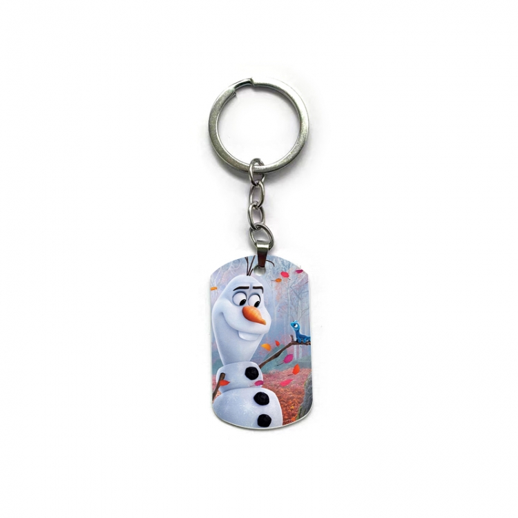 Frozen Anime double-sided full-color printed military brand ring keychain price for 5 pcs