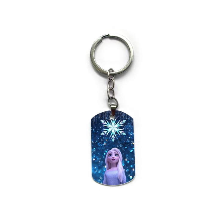 Frozen Anime double-sided full-color printed military brand ring keychain price for 5 pcs