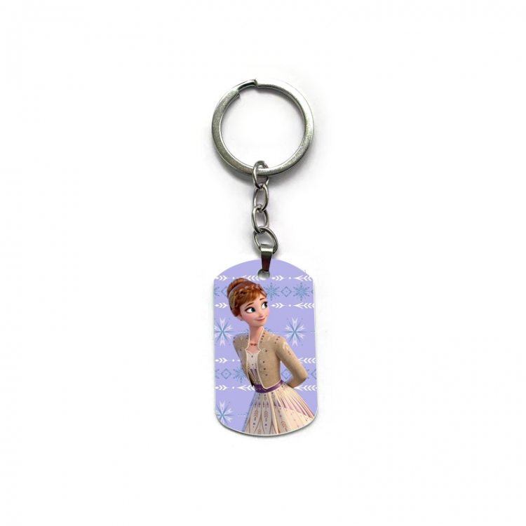 Frozen Anime double-sided full-color printed military brand ring keychain price for 5 pcs