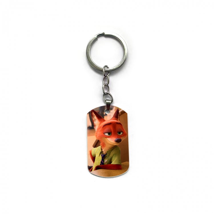 Zootopia Anime double-sided full-color printed military brand ring keychain price for 5 pcs