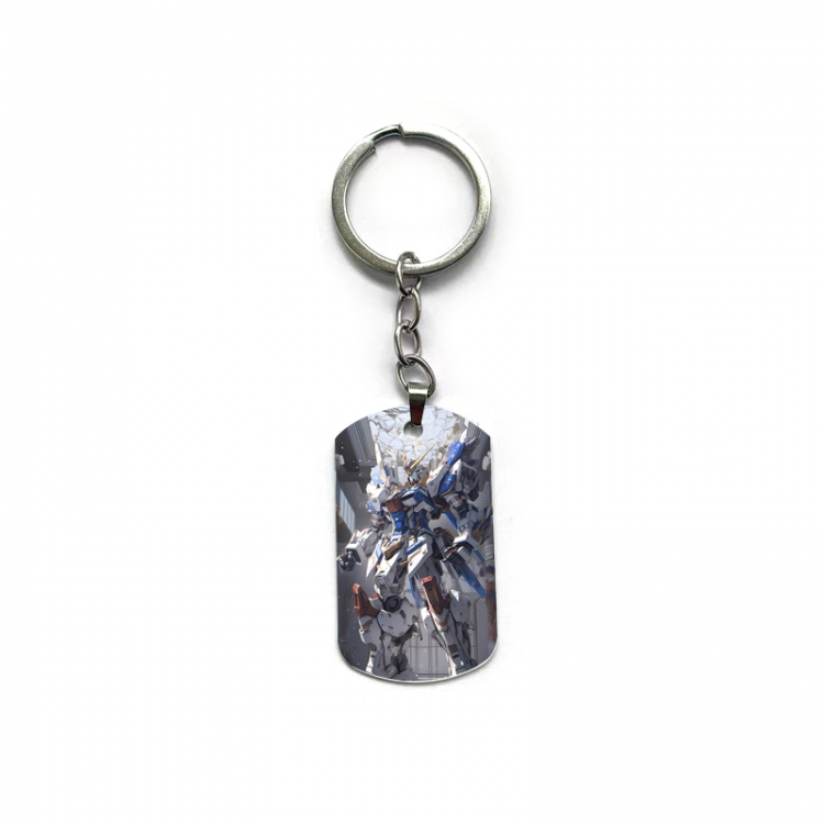 Gundam Anime double-sided full-color printed military brand ring keychain price for 5 pcs