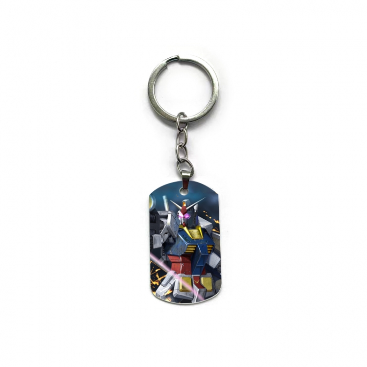 Gundam Anime double-sided full-color printed military brand ring keychain price for 5 pcs