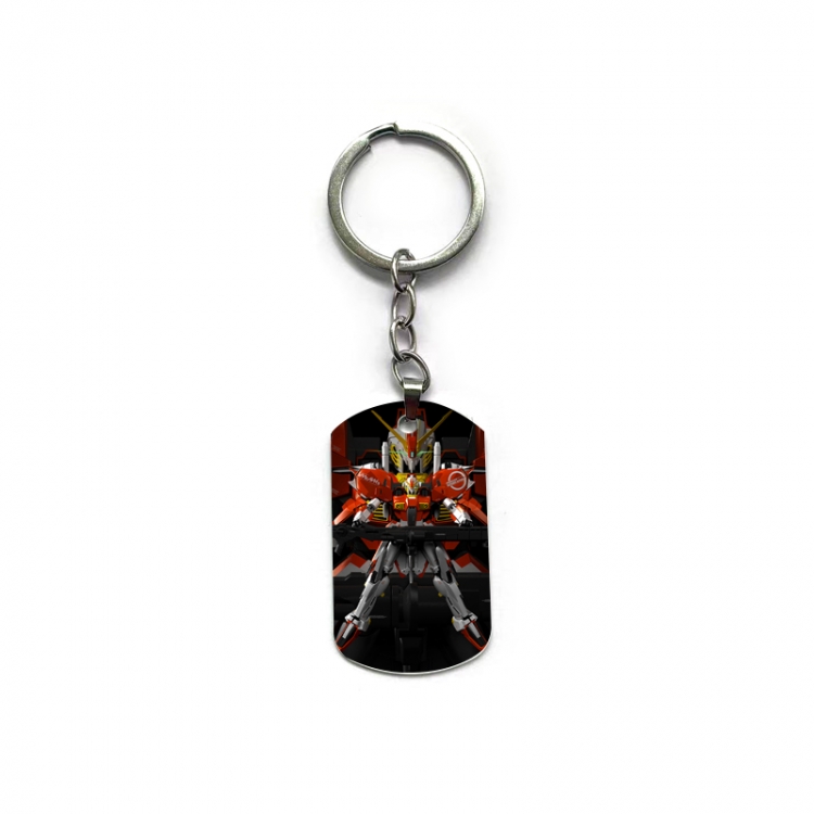 Gundam Anime double-sided full-color printed military brand ring keychain price for 5 pcs