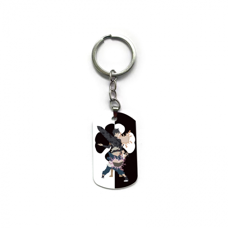 Black Clover Anime double-sided full-color printed military brand ring keychain price for 5 pcs