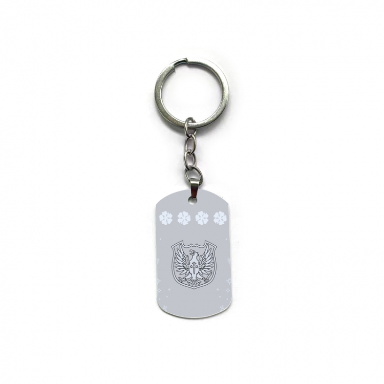 Black Clover Anime double-sided full-color printed military brand ring keychain price for 5 pcs
