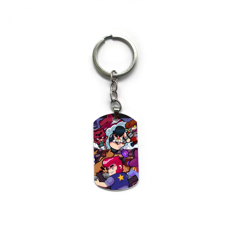 Brawl Stars Anime double-sided full-color printed military brand ring keychain price for 5 pcs