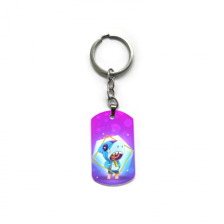 Brawl Stars Anime double-sided full-color printed military brand ring keychain price for 5 pcs