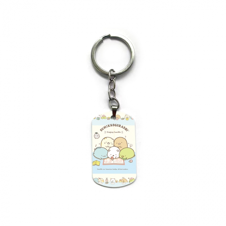 Corner creatures Anime double-sided full-color printed military brand ring keychain price for 5 pcs