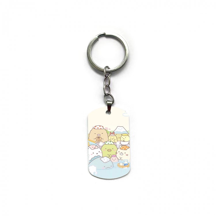 Corner creatures Anime double-sided full-color printed military brand ring keychain price for 5 pcs