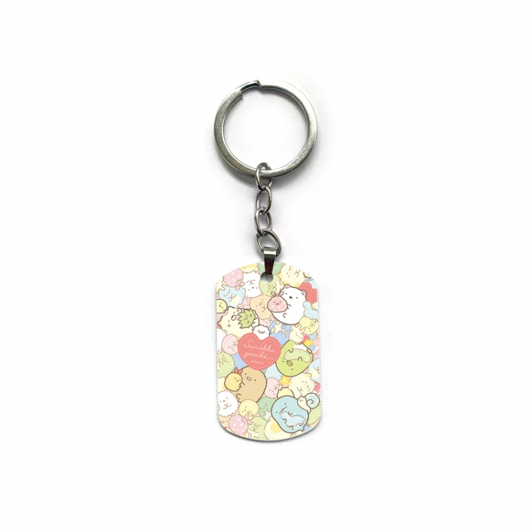 Corner creatures Anime double-sided full-color printed military brand ring keychain price for 5 pcs