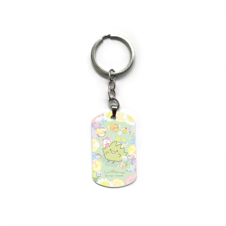Corner creatures Anime double-sided full-color printed military brand ring keychain price for 5 pcs