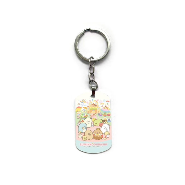 Corner creatures Anime double-sided full-color printed military brand ring keychain price for 5 pcs