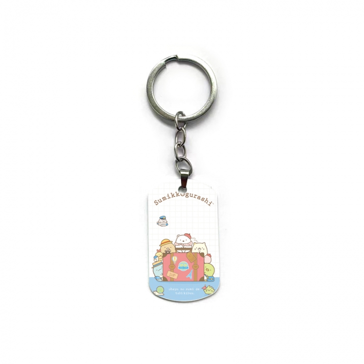 Corner creatures Anime double-sided full-color printed military brand ring keychain price for 5 pcs