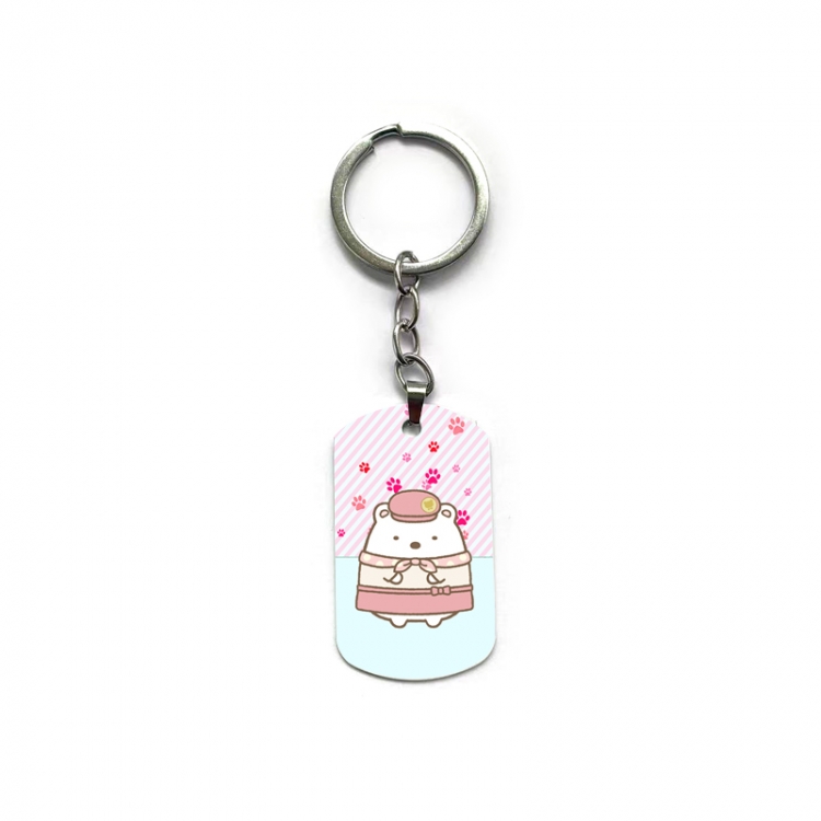 Corner creatures Anime double-sided full-color printed military brand ring keychain price for 5 pcs