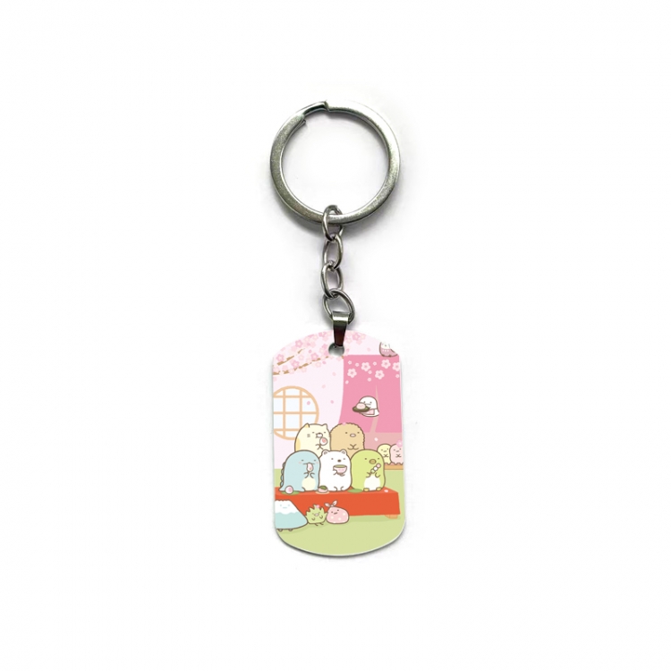 Corner creatures Anime double-sided full-color printed military brand ring keychain price for 5 pcs