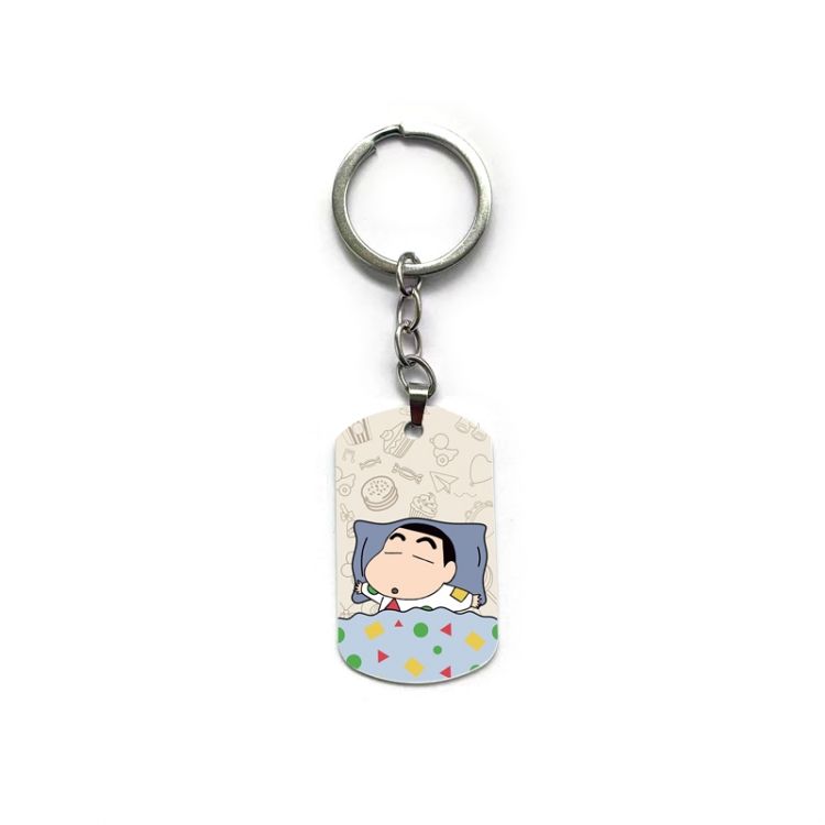 CrayonShin Anime double-sided full-color printed military brand ring keychain price for 5 pcs