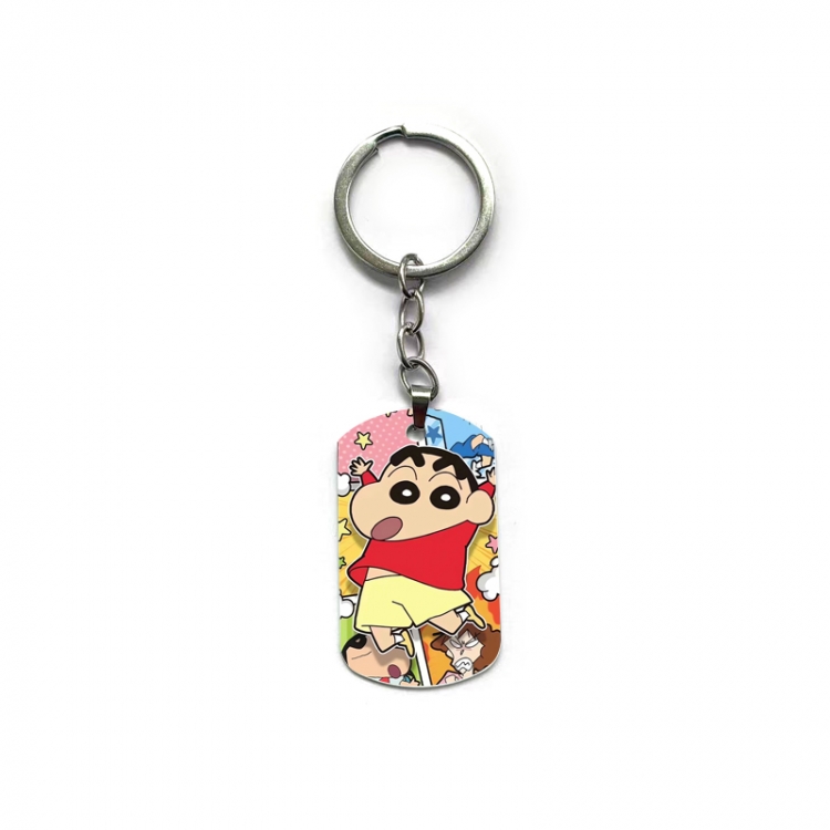CrayonShin Anime double-sided full-color printed military brand ring keychain price for 5 pcs