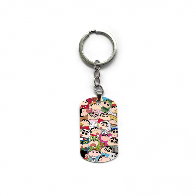 CrayonShin Anime double-sided full-color printed military brand ring keychain price for 5 pcs