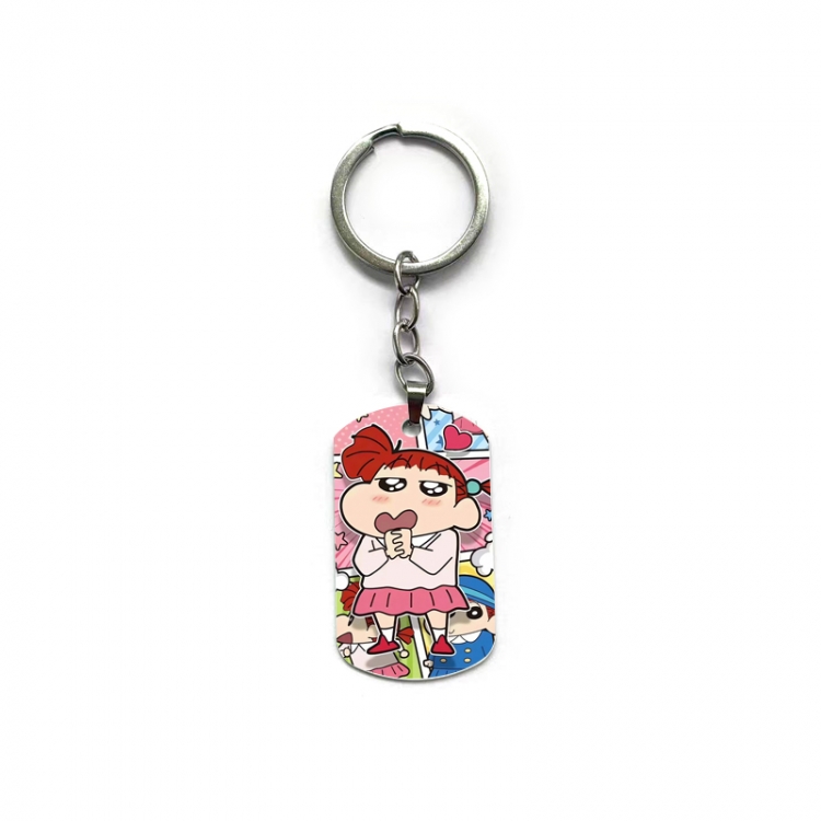 CrayonShin Anime double-sided full-color printed military brand ring keychain price for 5 pcs