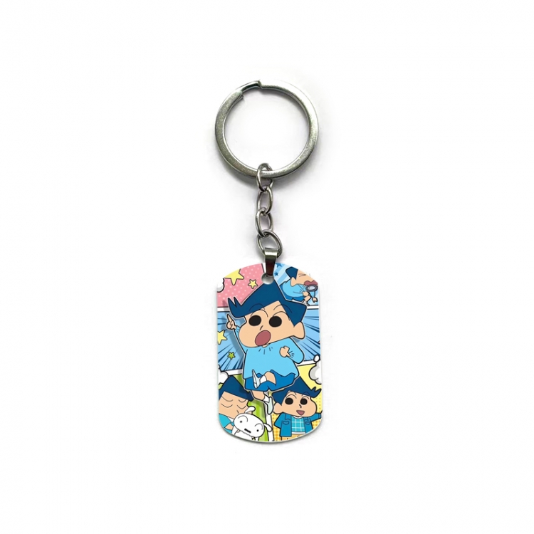 CrayonShin Anime double-sided full-color printed military brand ring keychain price for 5 pcs