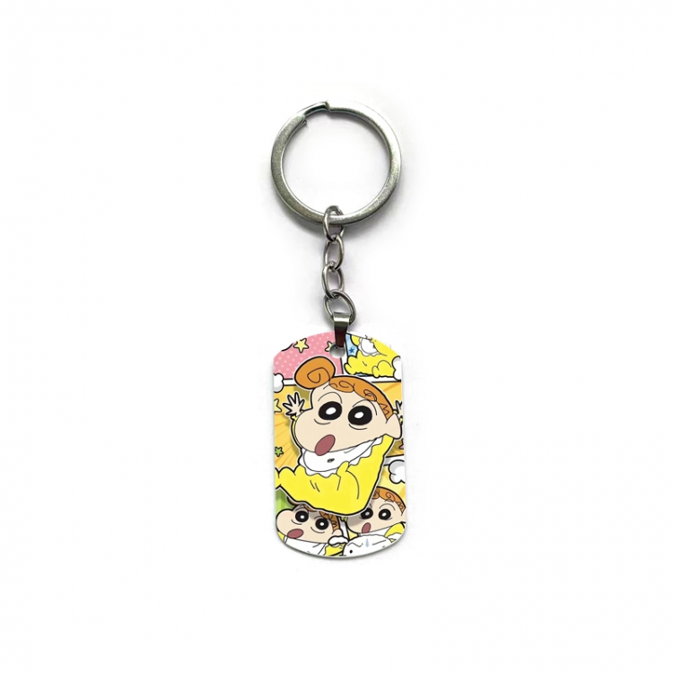 CrayonShin Anime double-sided full-color printed military brand ring keychain price for 5 pcs