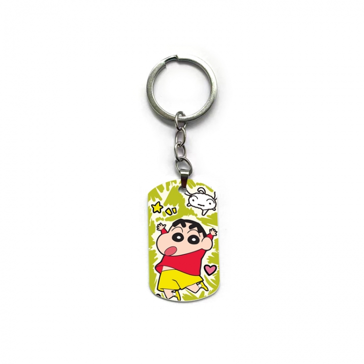 CrayonShin Anime double-sided full-color printed military brand ring keychain price for 5 pcs
