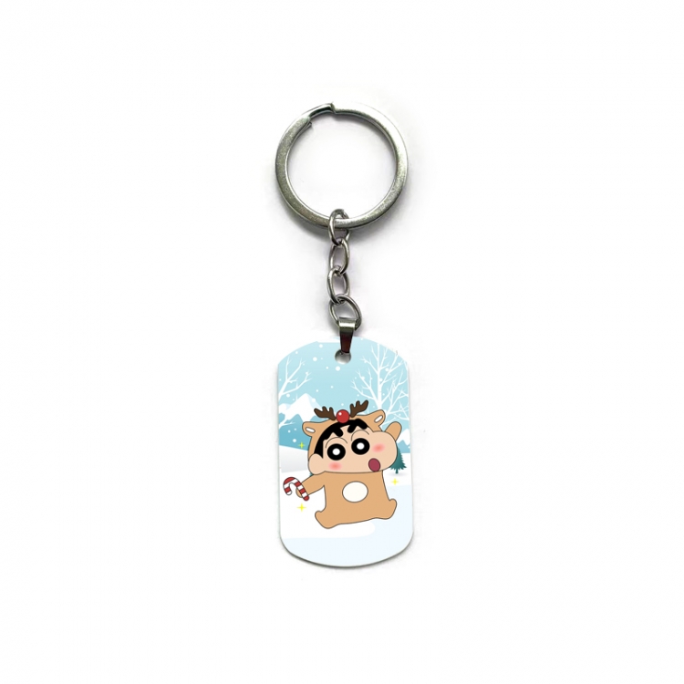 CrayonShin Anime double-sided full-color printed military brand ring keychain price for 5 pcs