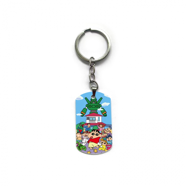 CrayonShin Anime double-sided full-color printed military brand ring keychain price for 5 pcs