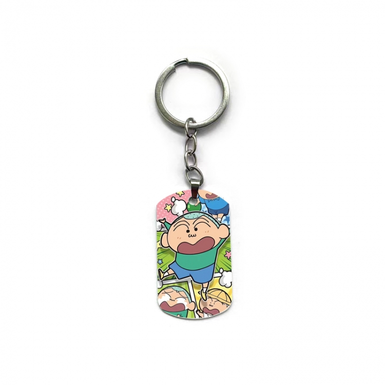 CrayonShin Anime double-sided full-color printed military brand ring keychain price for 5 pcs