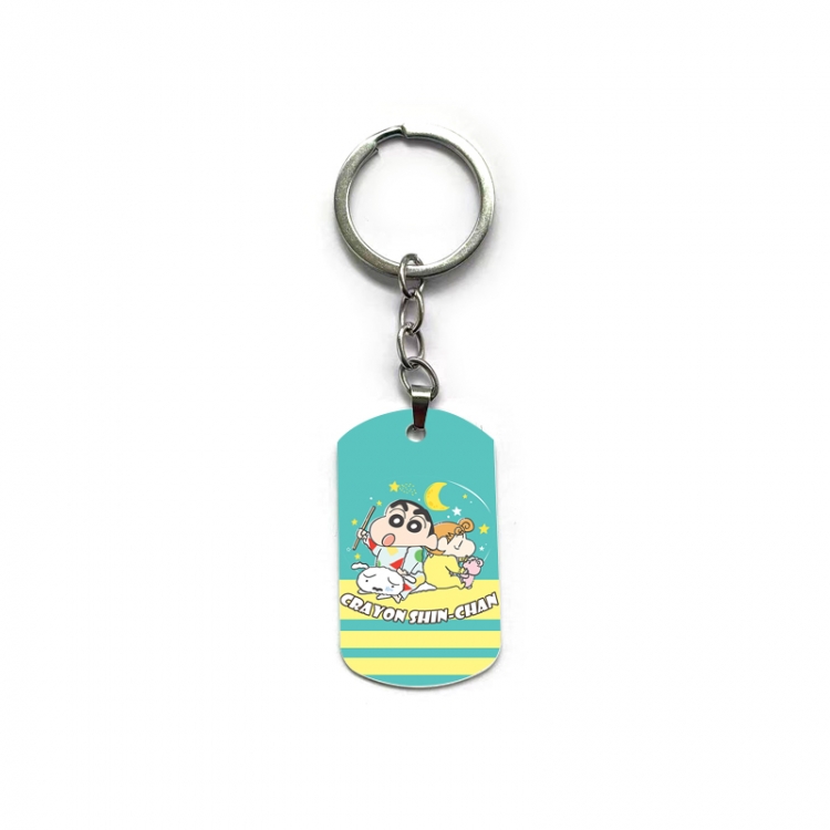 CrayonShin Anime double-sided full-color printed military brand ring keychain price for 5 pcs